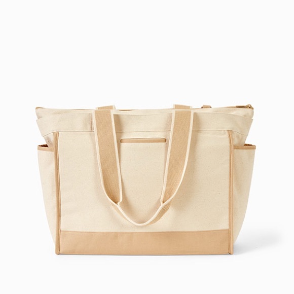 Thirty-one Canvas Boat Tote in Warm Sand Colorblock - Picture 2 of 9